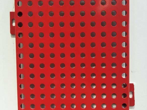 曲靖紅色圓點鏤空鋁單板